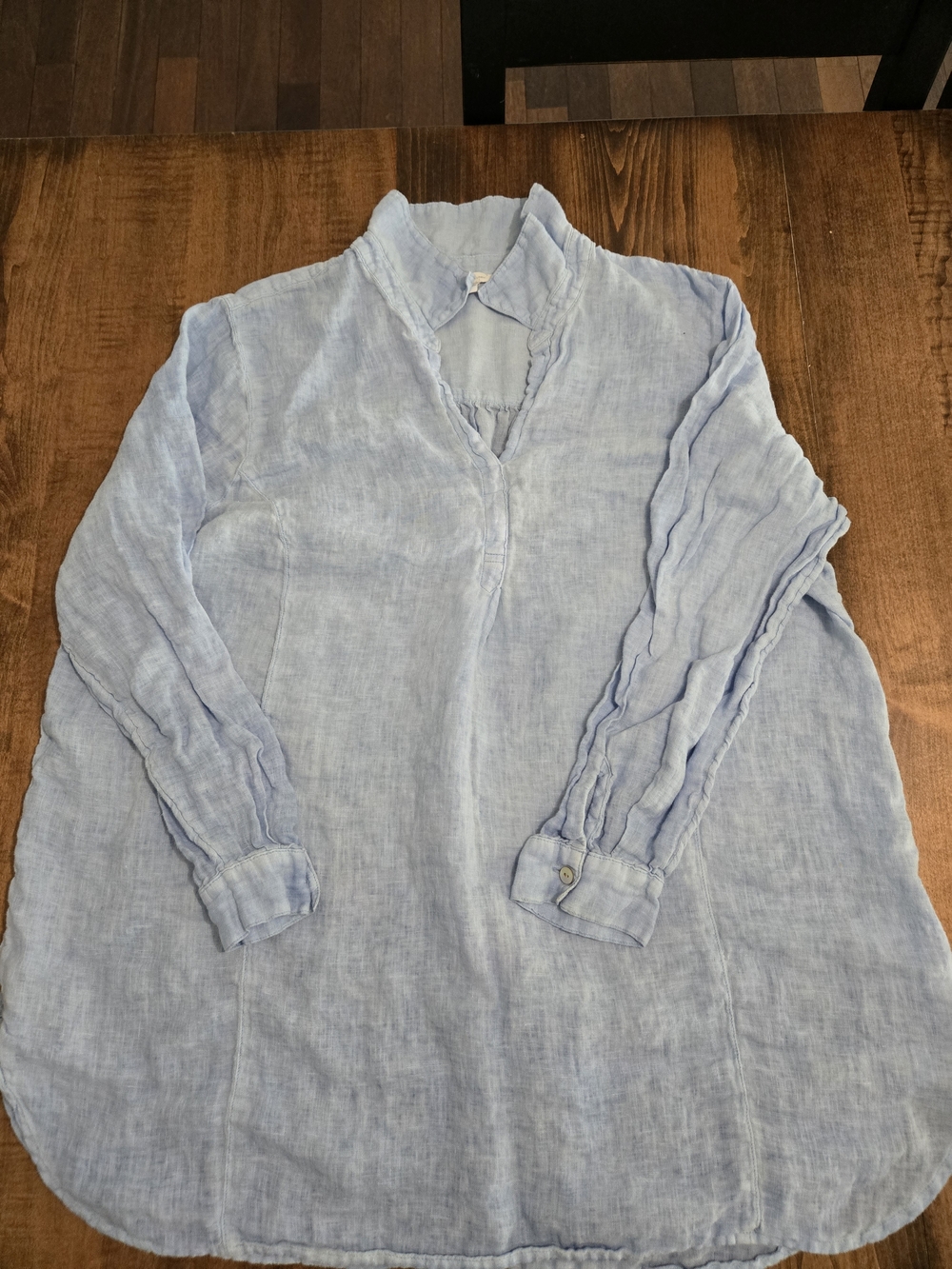 J. Jill Pale Blue 100% Linen Lighweight Shirt